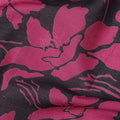 Black and Magenta Cotton Lawn Fabric with Bold Floral Print, 140 Cms Width, Made in India-D24164
