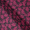 Black and Magenta Cotton Lawn Fabric with Bold Floral Print, 140 Cms Width, Made in India-D24164
