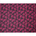 Black and Magenta Cotton Lawn Fabric with Bold Floral Print, 140 Cms Width, Made in India-D24164