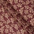 Maroon and Beige Cotton Lawn Fabric with Floral Print, 140 Cms Width, Made in India-D24165