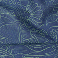 Midnight Blue Cotton Lawn Fabric with Sea Green Abstract Floral Print, 140 Cms Width, Made in India-D24168