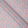 Blush Pink Cotton Lawn Fabric with Multicolor Floral Tile Print, 110 Cms Width, Made in Japan-D24172