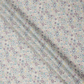 Ivory Beige Cotton Lawn Fabric with Pastel Floral Tile Print, 110 Cms Width, Made in Japan-D24173