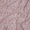 Blush Beige Cotton Lawn Fabric with Red & Lavender Floral Tile Print, 110 Cms Width, Made in Japan-D24174