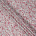 Blush Beige Cotton Lawn Fabric with Red & Lavender Floral Tile Print, 110 Cms Width, Made in Japan-D24174