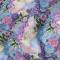 Sky Blue Cotton Lawn Fabric with Multicolor Floral Bunch Print, 110 Cms Width, Made in Japan-D24175