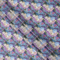 Sky Blue Cotton Lawn Fabric with Multicolor Floral Bunch Print, 110 Cms Width, Made in Japan-D24175