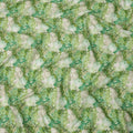 Emerald Green Cotton Lawn Fabric with Soft White & Mint Floral Bunch Print, 110 Cms Width, Made in Japan-D24176