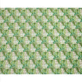 Emerald Green Cotton Lawn Fabric with Soft White & Mint Floral Bunch Print, 110 Cms Width, Made in Japan-D24176