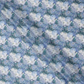 Powder Blue Cotton Lawn Fabric with White & Sky Blue Floral Bunch Print, 110 Cms Width, Made in Japan-D24178