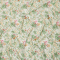 Off-White Cotton Lawn Fabric with Pink and Yellow Floral Garden Print, 110 Cms Width, Made in Japan-D24183