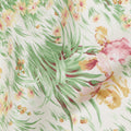 Off-White Cotton Lawn Fabric with Pink and Yellow Floral Garden Print, 110 Cms Width, Made in Japan-D24183