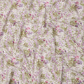Blush Pink Cotton Lawn Fabric with Mauve and Green Floral Print, 110 Cms Width, Made in Japan-D24184