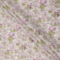 Blush Pink Cotton Lawn Fabric with Mauve and Green Floral Print, 110 Cms Width, Made in Japan-D24184