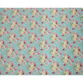 Turquoise Blue Cotton Lawn Fabric with Red and Yellow Daisy Floral Print, 110 Cms Width, Made in Japan-D24185 Regal Fabrics