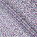 Lavender Blue Cotton Lawn Fabric with Yellow and Pink Vintage Floral Print, 110 Cms Width, Made in Japan-D24188