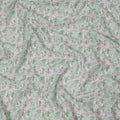 Mint Green Cotton Lawn Fabric with Pink and Blue Garden Floral Print, 110 Cms Width, Made in Japan-D24189 - Regal Fabrics