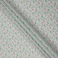 Mint Green Cotton Lawn Fabric with Pink and Blue Garden Floral Print, 110 Cms Width, Made in Japan-D24189 - Regal Fabrics