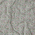 Pistachio Green Cotton Lawn Fabric with Pink and Blue Rose Print, 110 Cms Width, Made in Japan-D24191