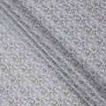 Dusty Grey Cotton Lawn Fabric with Blue and White Floral Print, 110 Cms Width, Made in Japan-D24192