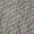 Multicolor Floral on Light Olive Cotton Lawn Fabric, 110 Cms Width, Made in Japan-D24193