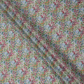 Multicolor Floral on Light Olive Cotton Lawn Fabric, 110 Cms Width, Made in Japan-D24193