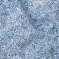 Sky Blue Cotton Lawn Fabric with Tonal Blue and White Floral Print, 110 Cms Width, Made in Japan-D24197