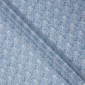 Sky Blue Cotton Lawn Fabric with Tonal Blue and White Floral Print, 110 Cms Width, Made in Japan-D24197