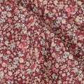 Wine Red Cotton Lawn Fabric with Miniature Multicolor Floral Print, 110 Cms Width, Made in Japan-D24198 - Regal Fabrics