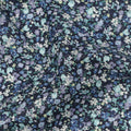 Navy Blue Cotton Lawn Fabric with Soft Blue and White Mini Floral Print, 110 Cms Width, Made in Japan-D24199 - Regal Fabrics