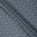 Navy Blue Cotton Lawn Fabric with Soft Blue and White Mini Floral Print, 110 Cms Width, Made in Japan-D24199 - Regal Fabrics