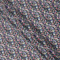 Midnight Black Cotton Lawn Fabric with Multicolor Floral and Motif Print, 110 Cms Width, Made in Japan-D24205