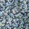 Deep Indigo Blue Cotton Lawn Fabric with Mint Green and Sky Blue Floral Print, 110 Cms Width, Made in Japan-D24206 - Regal Fabrics