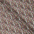 Rich Maroon Cotton Lawn Fabric with Ivory and Yellow Floral Print, 110 Cms Width, Made in Japan-D24207