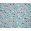 Sky Blue Cotton Lawn Fabric with Peach and Red Floral Print, 110 Cms Width, Made in Japan-D24208 - Regal Fabrics