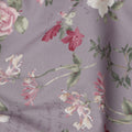 Lavender Cotton Lawn Fabric with Red and White Floral Print, 110 Cms Width, Made in Japan-D24210