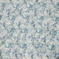 Icy Blue Cotton Lawn Fabric with Blue and Teal Floral Print, 110 Cms Width, Made in Japan-D24212