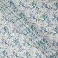 Icy Blue Cotton Lawn Fabric with Blue and Teal Floral Print, 110 Cms Width, Made in Japan-D24212
