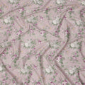 Dusty Pink Cotton Lawn Fabric with Purple and White Floral Print, 110 Cms Width, Made in Japan-D24213