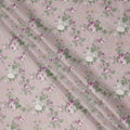 Dusty Pink Cotton Lawn Fabric with Purple and White Floral Print, 110 Cms Width, Made in Japan-D24213