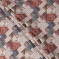 قماش فيسكوز كتان متعدد الألوان بطبعة مستوحاة من رقعة هندسية ماسية، عرض 110 سم، صنع في الهند - D25105