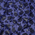 Blue Floral Pattern Silk Chiffon Fabric with Metallic Lurex, 110 Cms, South Korea-D25496