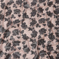 Peach Floral Pattern Silk Chiffon Fabric with Metallic Lurex, 110 Cms, South Korea-D25498