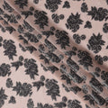 Peach Floral Pattern Silk Chiffon Fabric with Metallic Lurex, 110 Cms, South Korea-D25498