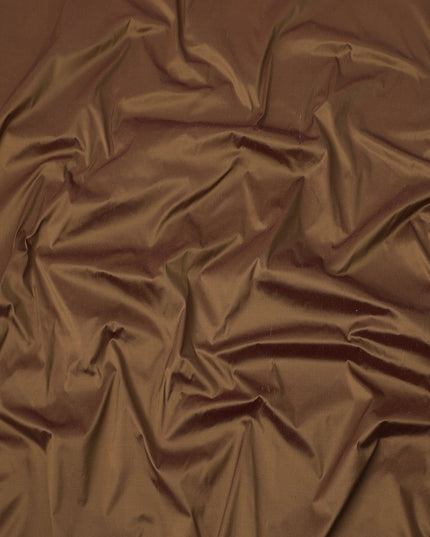 Copper Brown Plain Pure Raw Silk Fabric, 140 Cms Width, Made in India-D25981