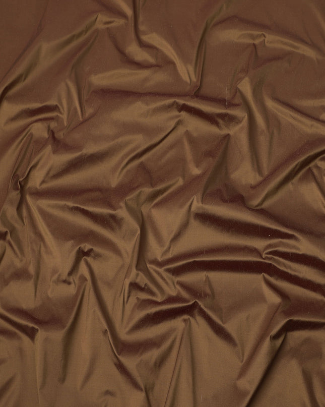 Copper Brown Plain Pure Raw Silk Fabric, 140 Cms Width, Made in India-D25981