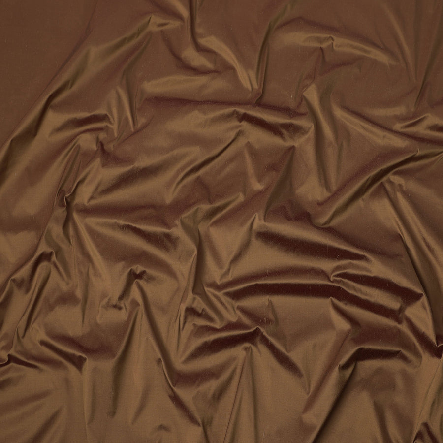 Copper Brown Plain Pure Raw Silk Fabric, 140 Cms Width, Made in India-D25981