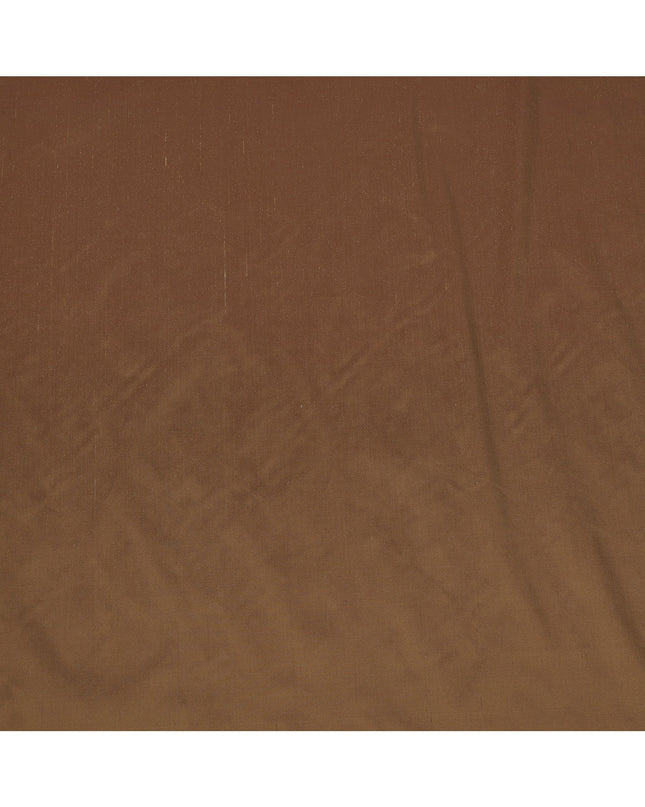 Copper Brown Plain Pure Raw Silk Fabric, 140 Cms Width, Made in India-D25981