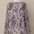 Purple Grey Fransawi Traditional Somali Silk Chiffon Dirac Fabric with Metallic Lurex, 3.5 Mtrs, Width 140 Cms, France-D26506