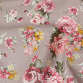 Taupe Floral Printed Cotton Lawn Fabric 110 Cms Width India-D27755 - Regal Fabrics